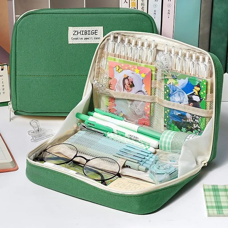 Wholesale Large Capacity Multi Layer Korean Cute Pencil Cases For Students  Aesthetic School Box With Kawaii Stationery Rack From Deng10, $10.36